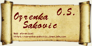 Ozrenka Saković vizit kartica